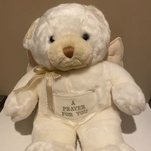 Angel wings prayer stuffed bear